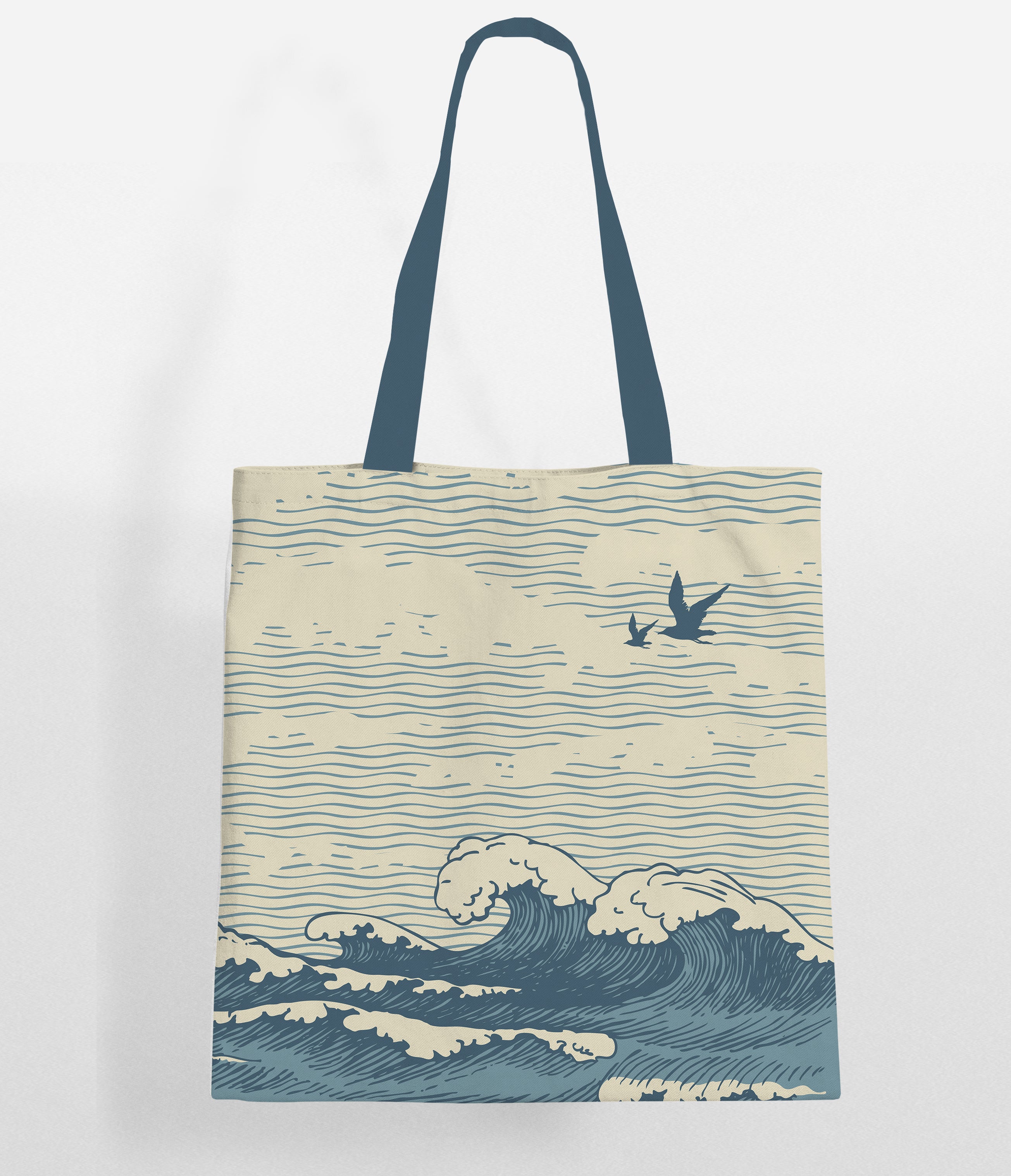 Ocean Waves Tote Style Fabric Handbag outlet