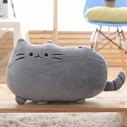 Cute grey Pusheen plush toy, perfect for cuddling and decorating any space