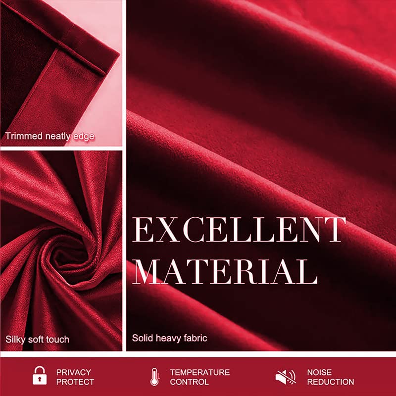 Various shades of red velvet fabric displayed in different colors.