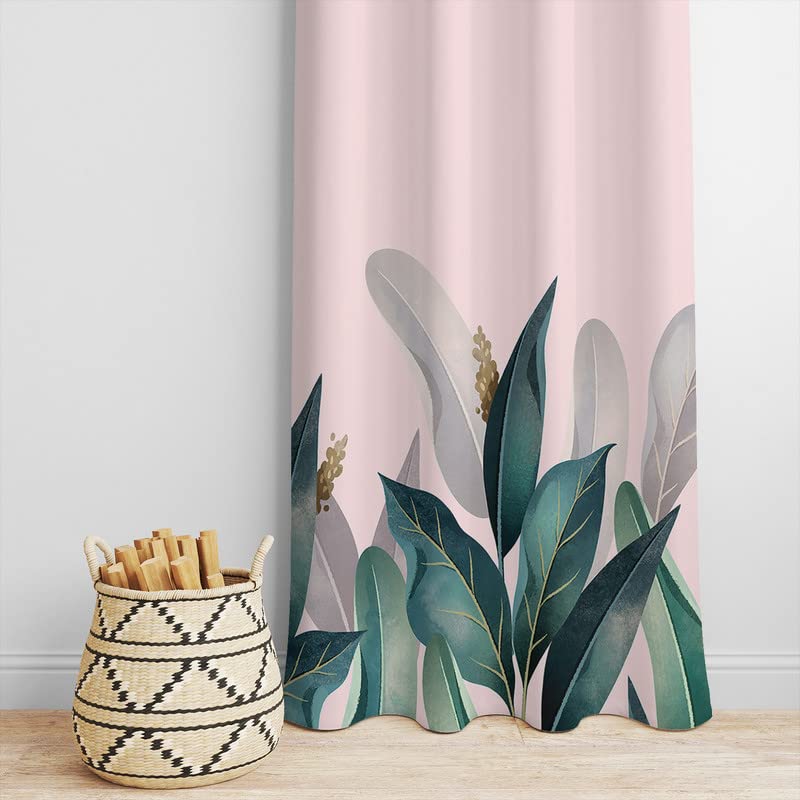 Tropical leaves forming a beautiful curtain, creating a natural and refreshing ambiance.