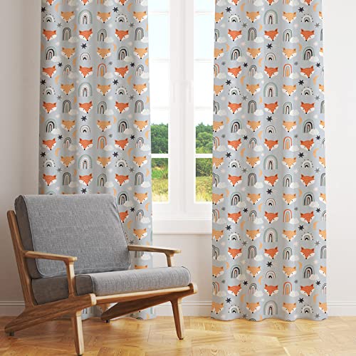 Fox patterned curtain adding a touch of nature to your decor.