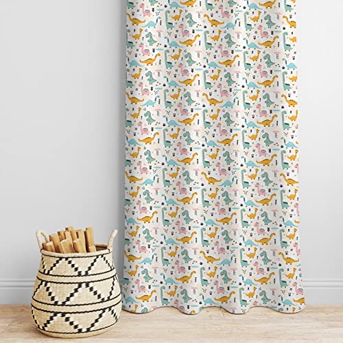 Cute Dinos Printed Kids Curtains