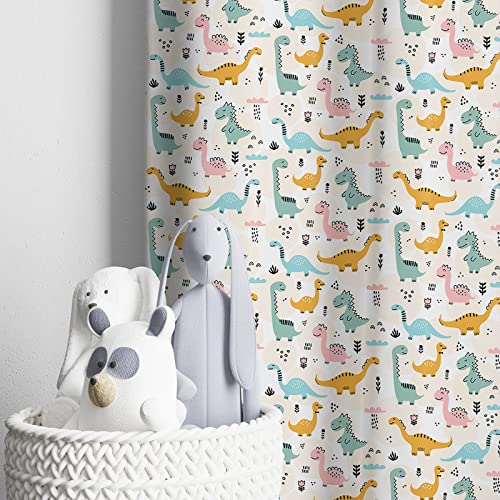 Cute Dinos Printed Kids Curtains