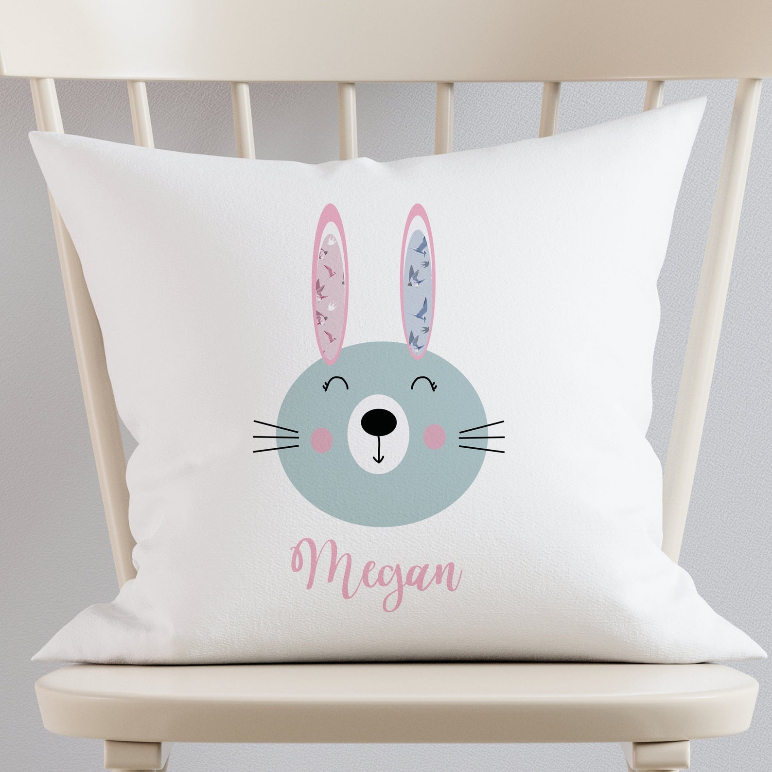 Customized bunny cushion for a unique feel.