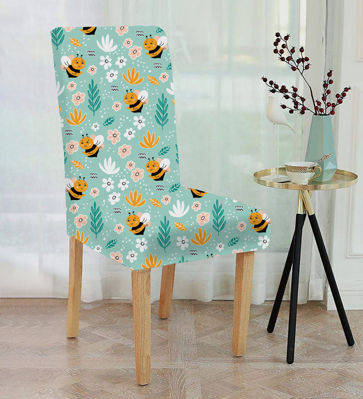  Chair covers with bee print design, perfect for adding a touch of nature to your home decor.