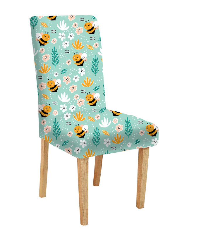 Bee patterned chair covers, ideal for bringing a whimsical and stylish look to your furniture.