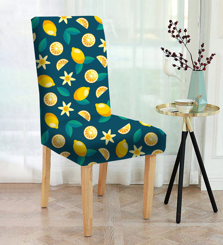 Lemon print chair, perfect for adding a pop of color to any room.