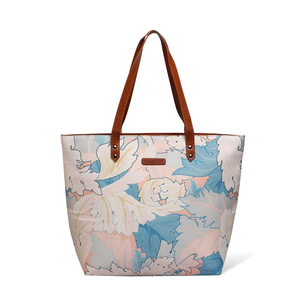 Trendy floral print tote bag, great for adding a touch of elegance to your everyday look.