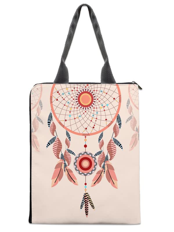 Dream catcher print Documents holder file bag front view vertical image