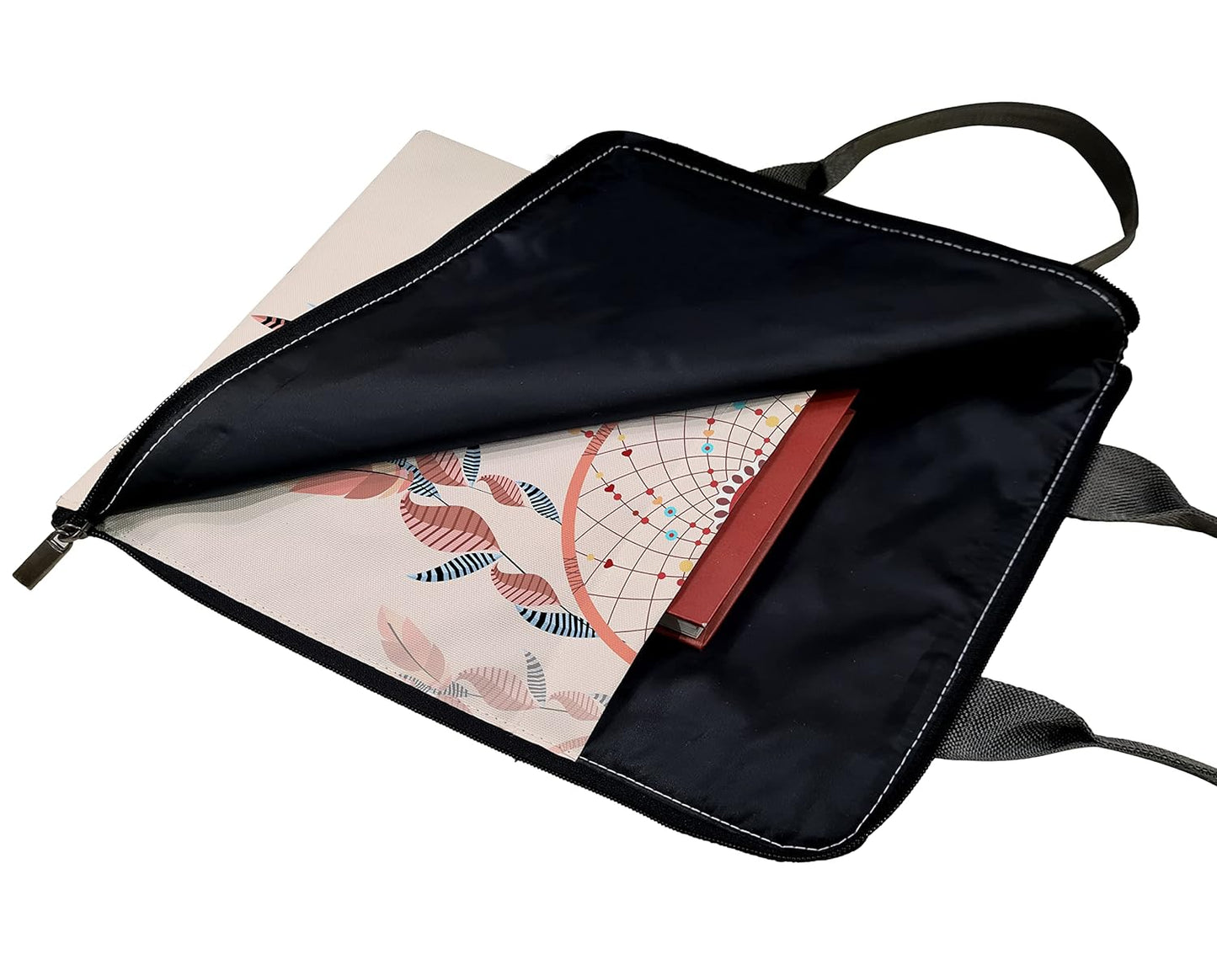 Dream catcher print Documents holder file bag open view