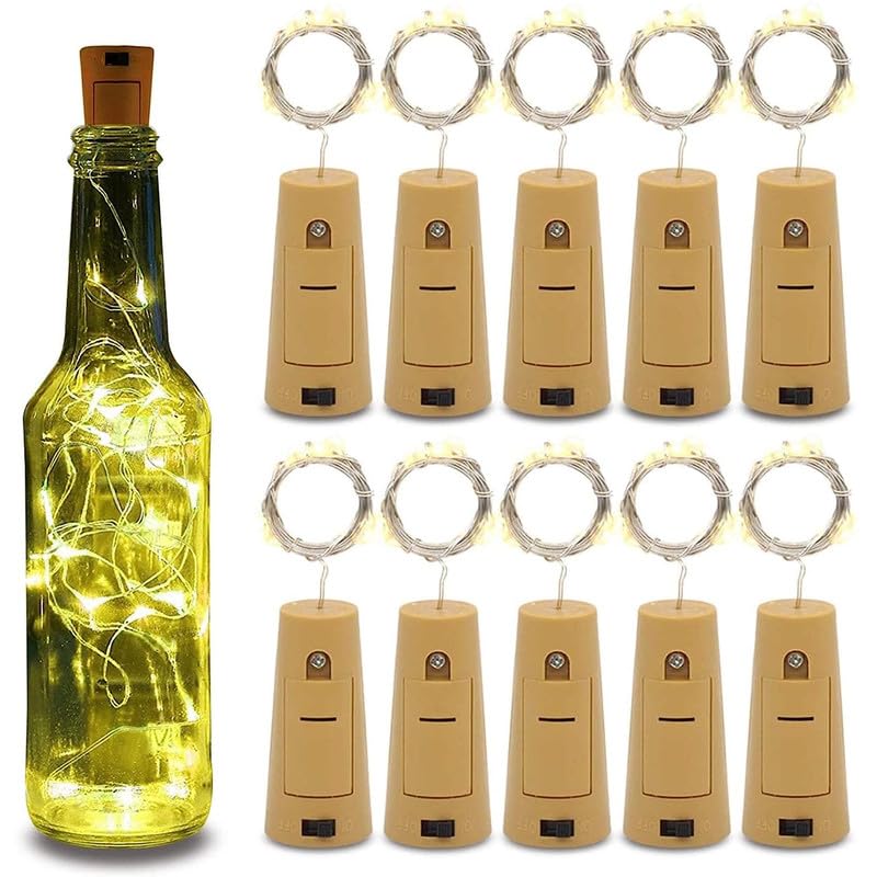 12pcs LED wine bottle light string lights - A beautiful and enchanting way to illuminate your space with a warm and cozy ambiance.