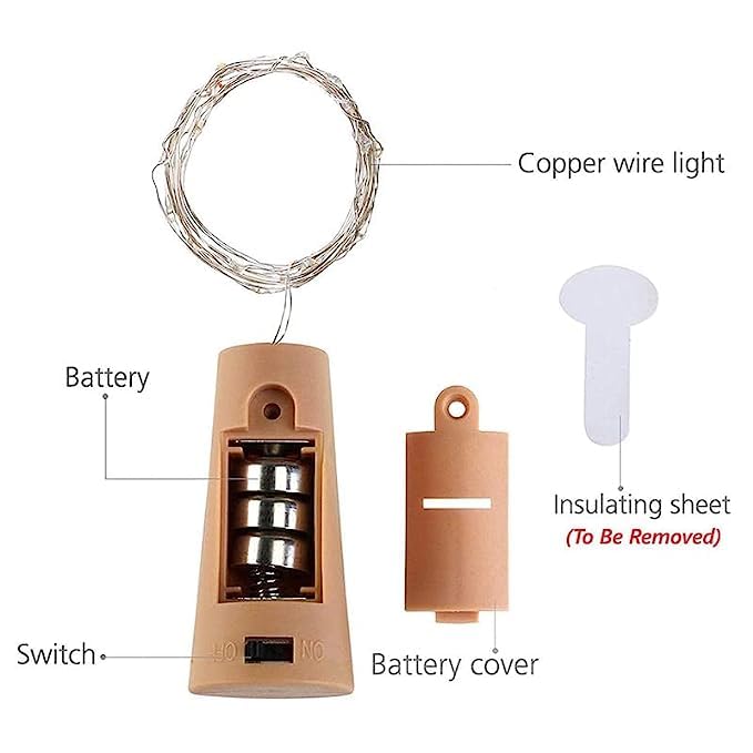 LED wine bottle light string with 12 pieces, perfect for adding a cozy ambiance to any space.
