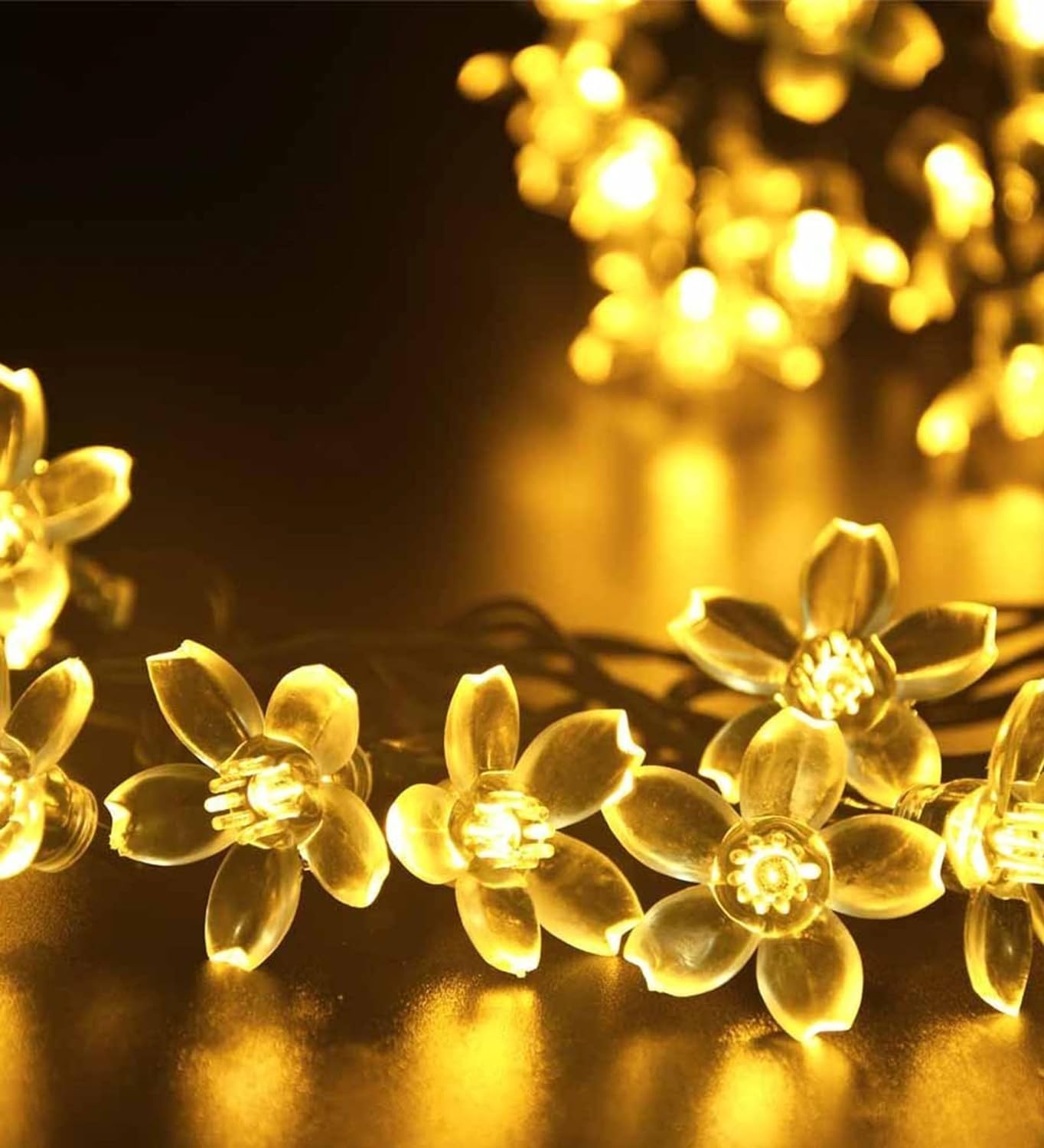 Yellow LED flower string light