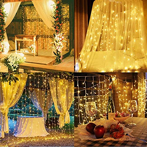 Various types of lights and stylish curtains creating a stunning visual combination.