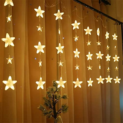 Ceiling adorned with star-shaped lights, casting a soft and enchanting glow.