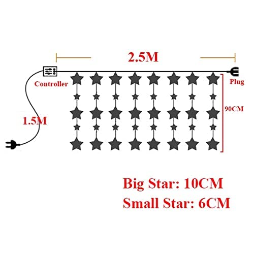  Diagram of star string with detailed measurements for study.