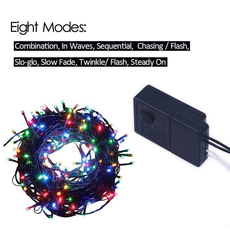 Decorative lights featuring 'eight modes' text, ideal for creating a cozy atmosphere.