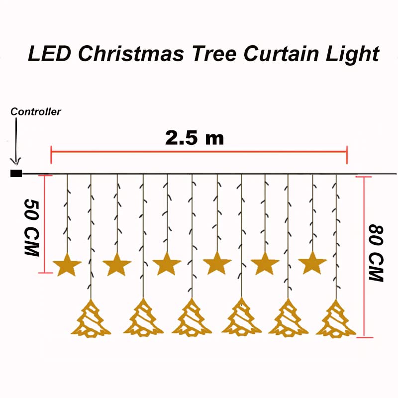 LED curtain light in the shape of a Christmas tree, creating a cozy and festive atmosphere.