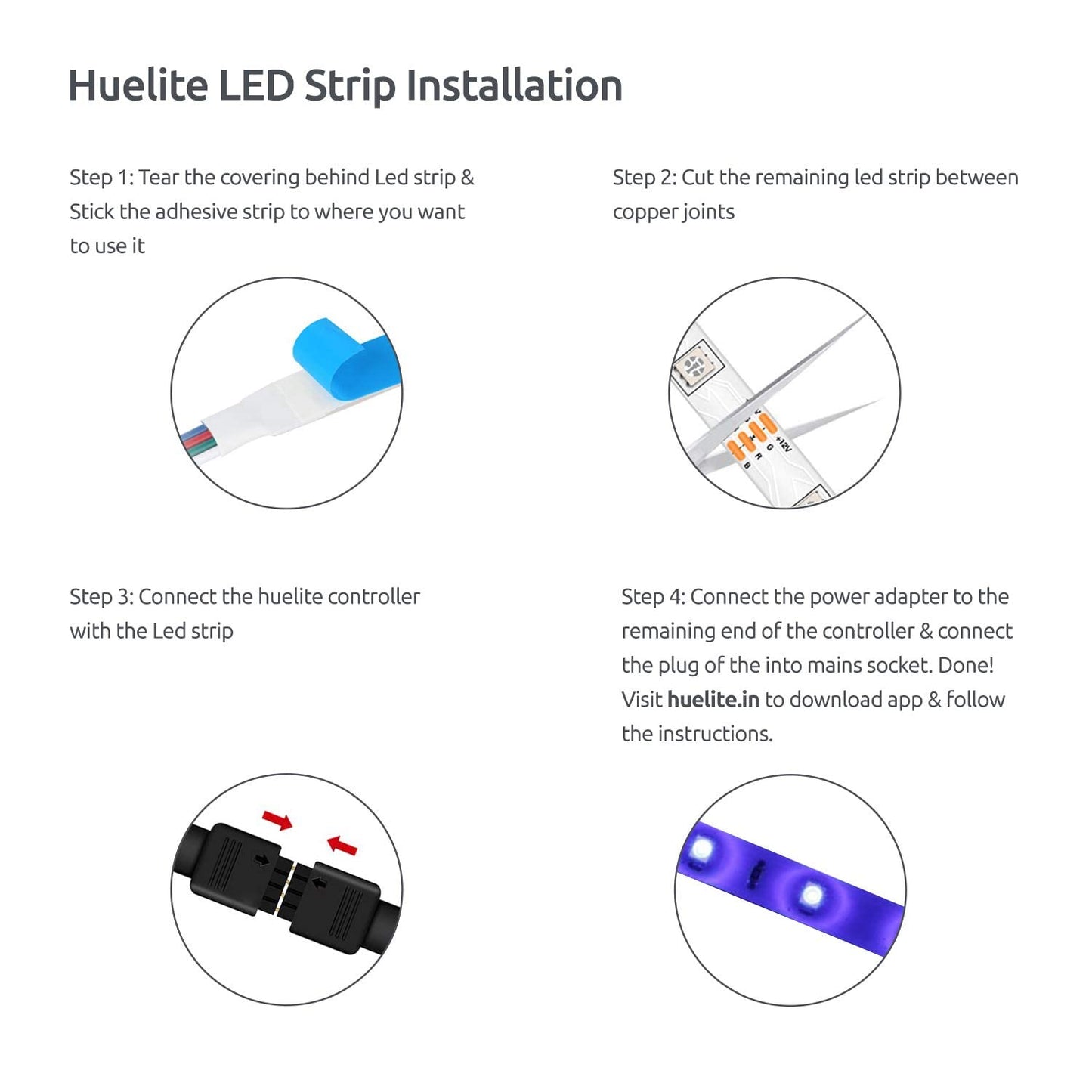 Vibrant LED strip on dark base.