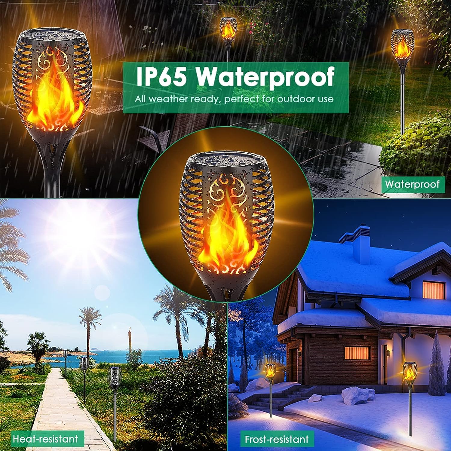  An outdoor light powered by solar energy, with IP65 waterproofing.