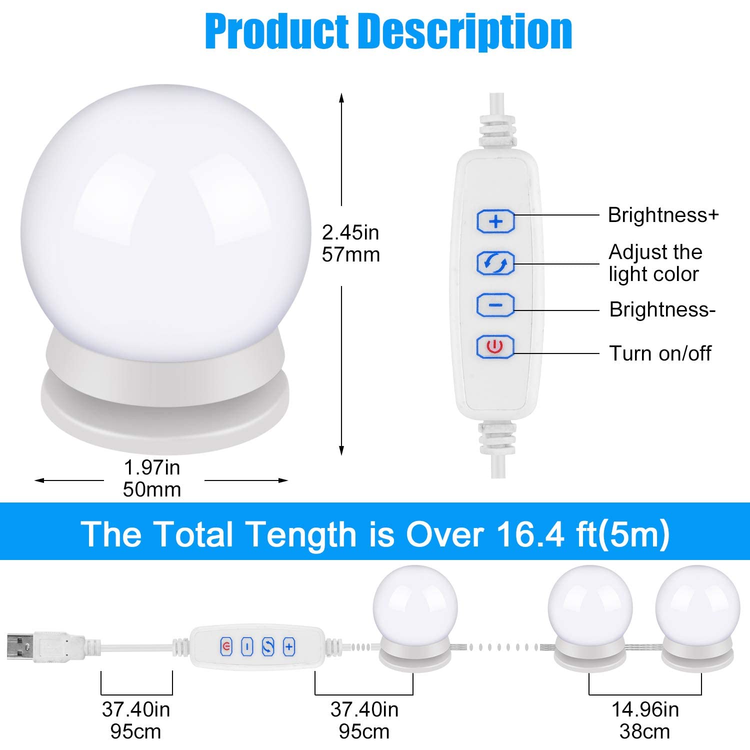 The total length of the ball is displayed.