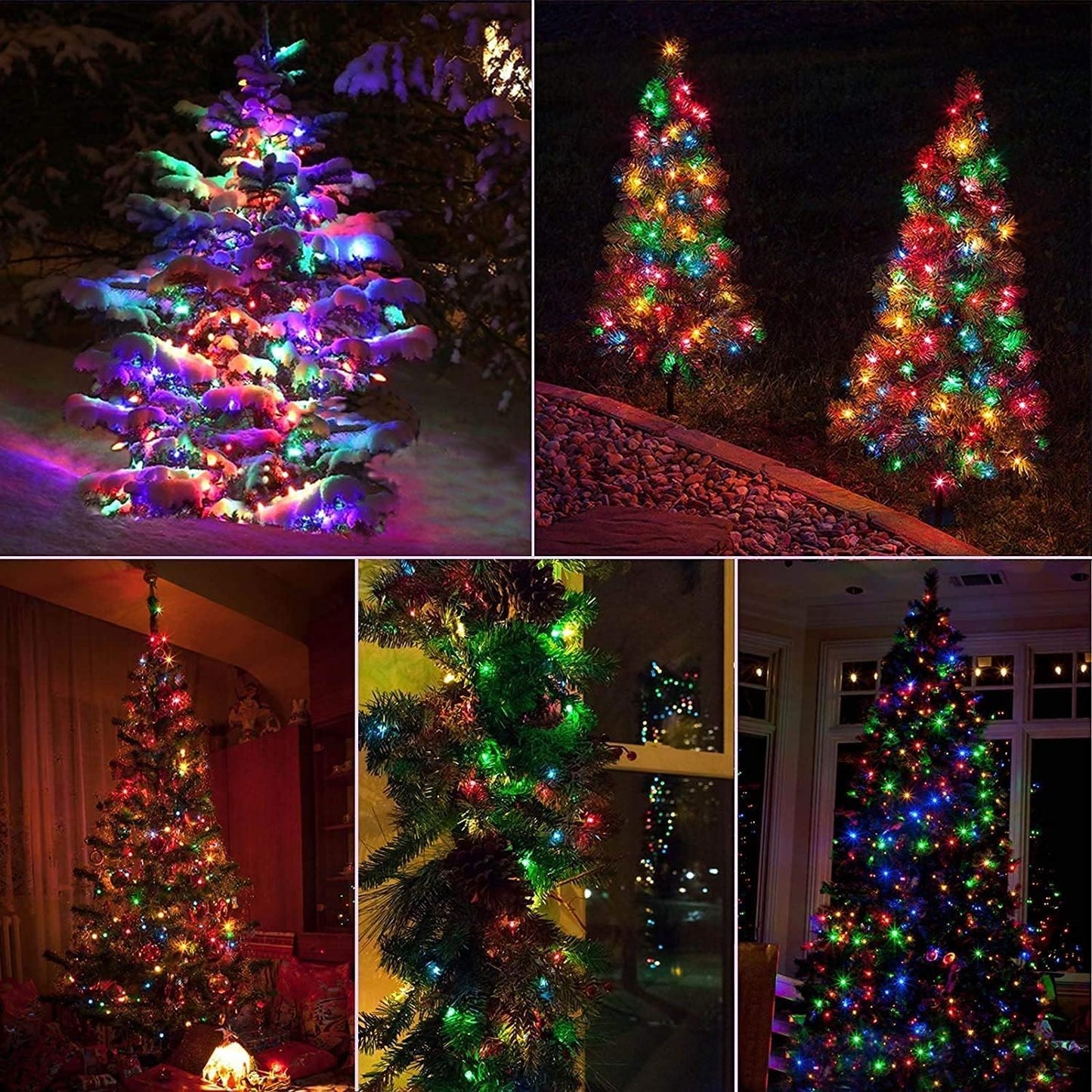 A festive collage of sparkling Christmas lights and charming decorations, embodying the joy of the holiday season.