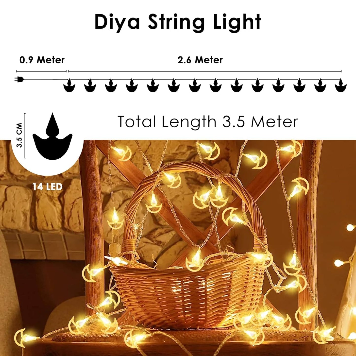 Diya Shape String Lights