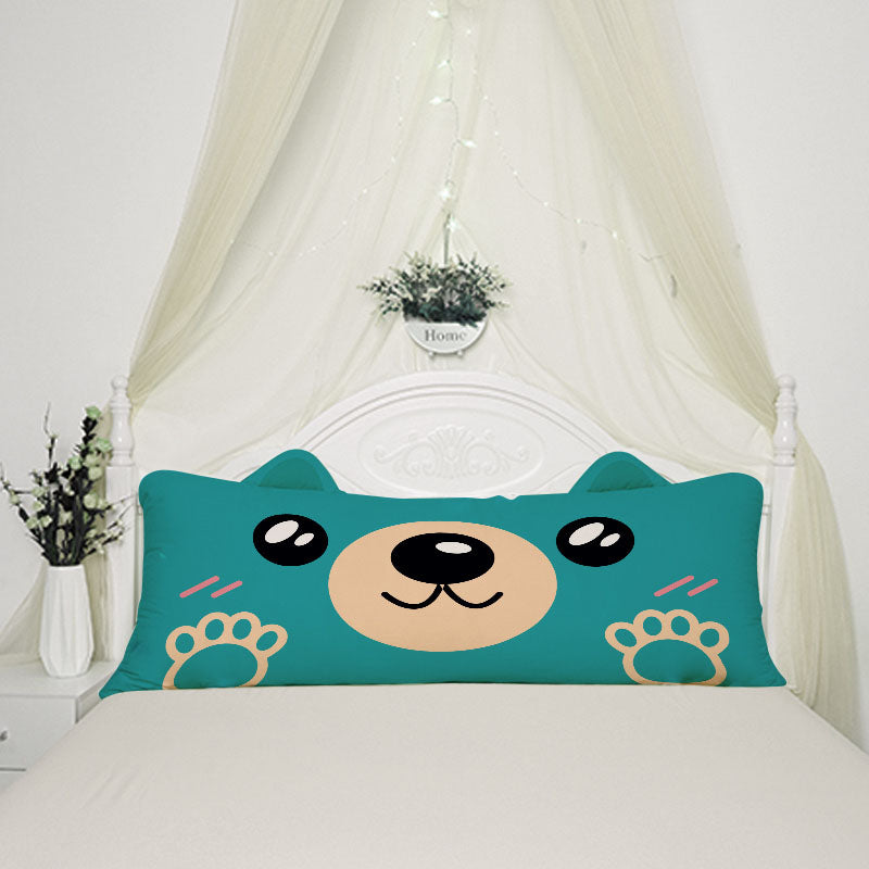 A pillow with a cute Bear face on it, perfect for Bear lovers to cuddle with and add a touch of cuteness to their living space.