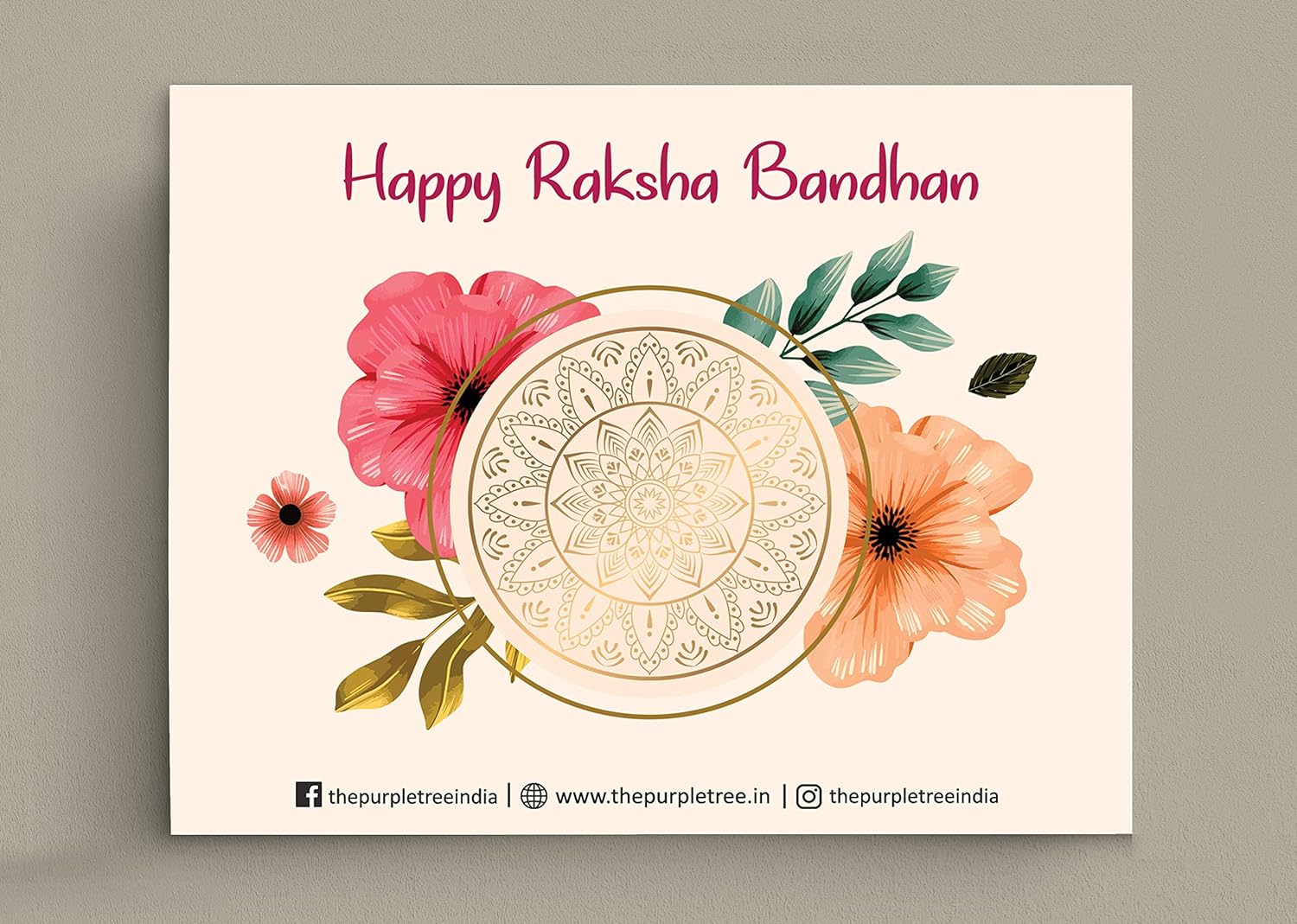 Celebrate Raksha Bandhan with this cheerful card template in bright colors.