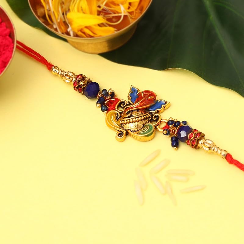 Designer Golden Ganesha Rakhi