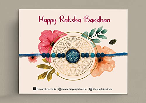 Traditional Raksha Bandhan card with bright colors and heartfelt wishes.