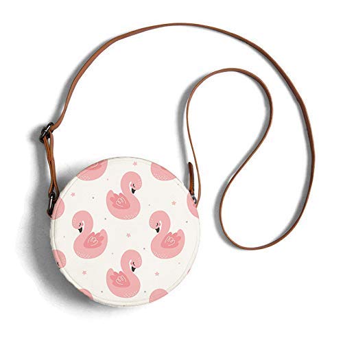 Round sling bag with cute pink duck prints overview