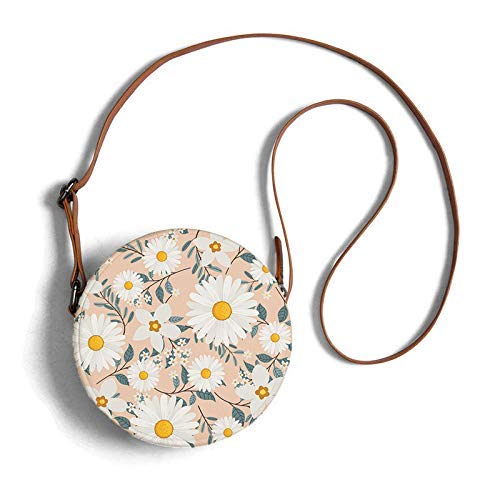 Round sling bag with cute floral prints overview