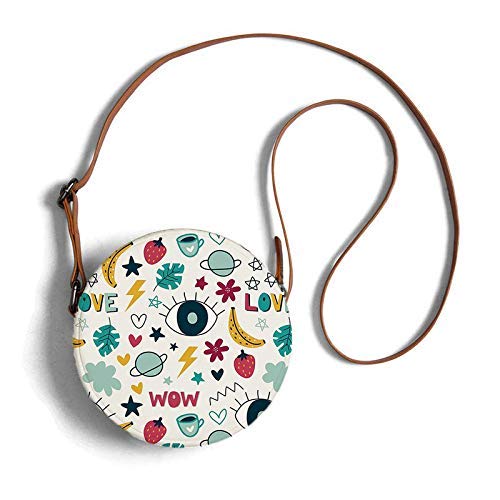 Round sling bag with cute pattern  overview