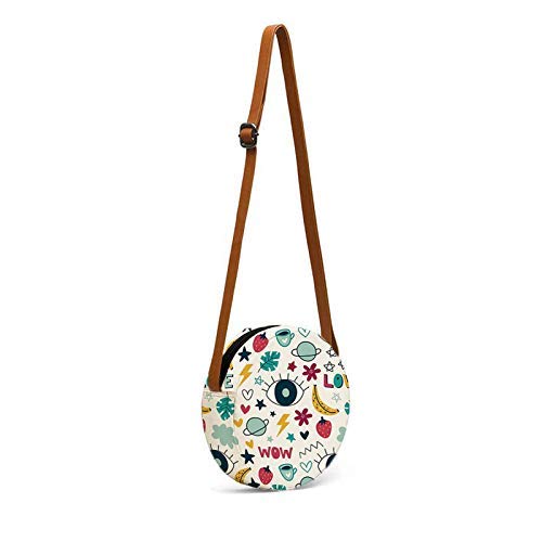 Round sling bag with cute pattern long view