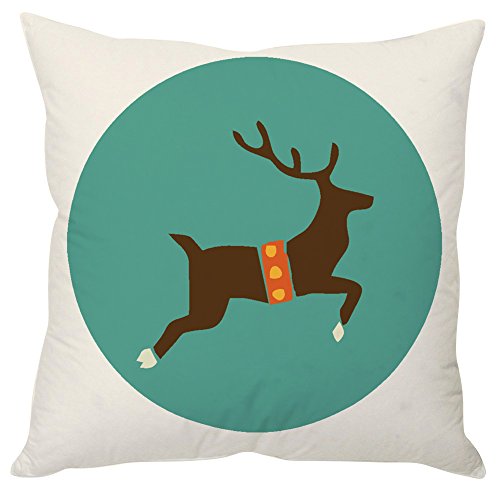 A decorative cushion featuring a reindeer design, adding a festive touch to any living space.

