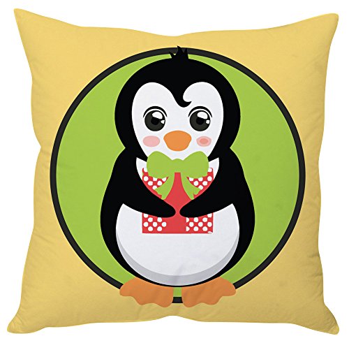 A cozy pillow featuring a cute penguin design, perfect for adding charm to any room.

