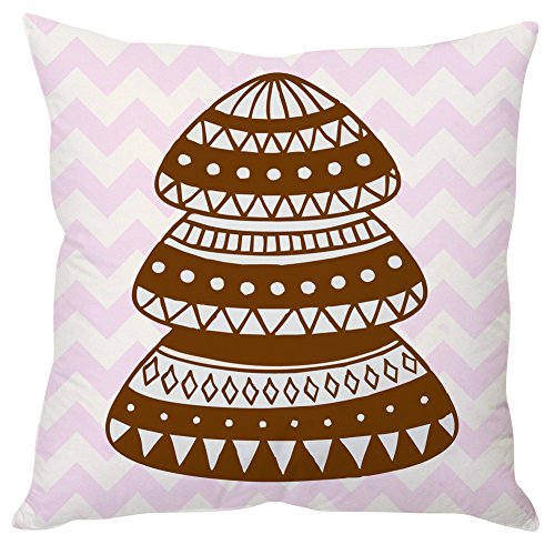 A decorative pillow featuring a stylish brown and pink design, adding a touch of elegance to any space.

