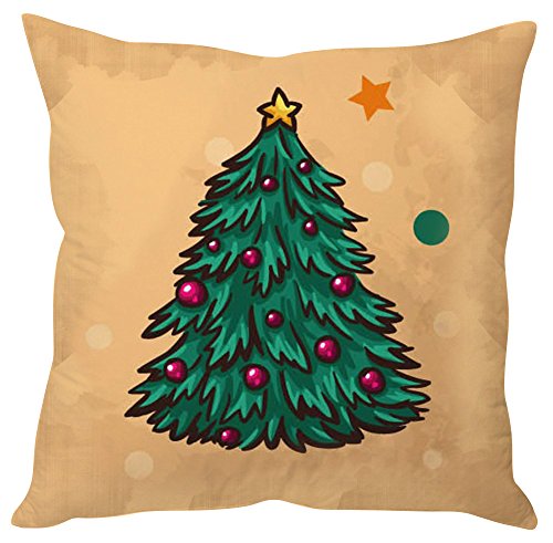 A cozy pillow featuring a festive Christmas tree design, perfect for holiday decor and seasonal comfort.

