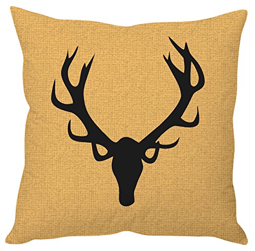 A cozy pillow featuring a stylish deer head design, perfect for adding a rustic touch to your decor.

