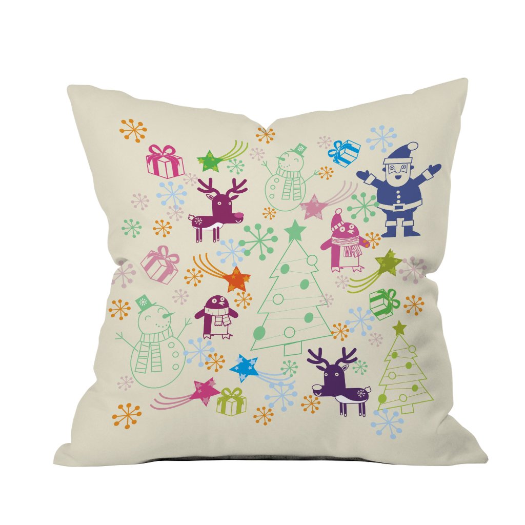 A cozy pillow featuring a festive Christmas design, perfect for adding holiday cheer to any room.

