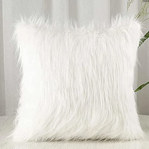 White Faux Fur Cushion