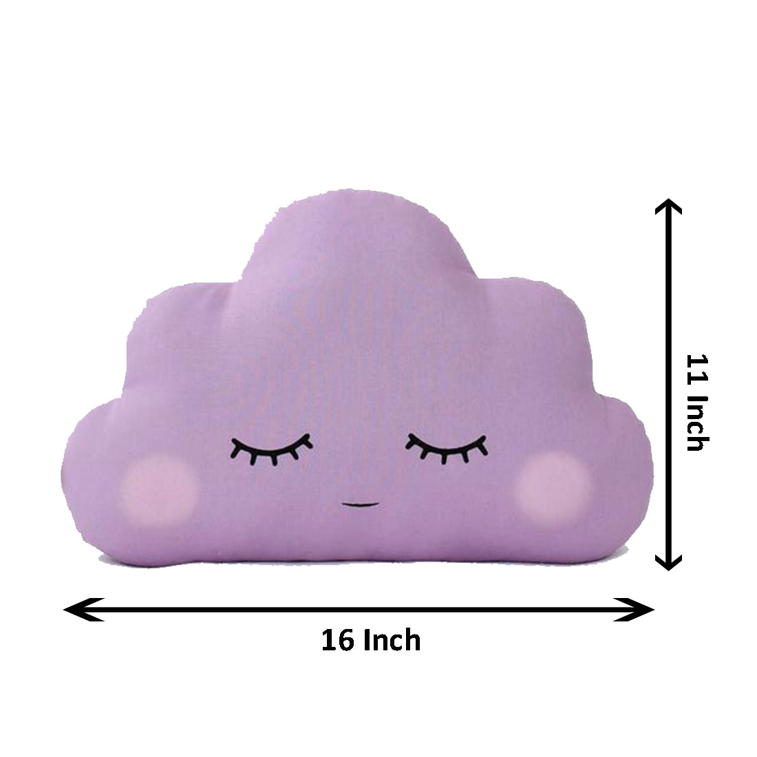 A purple cloud pillow with closed eyes, providing comfort and relaxation.