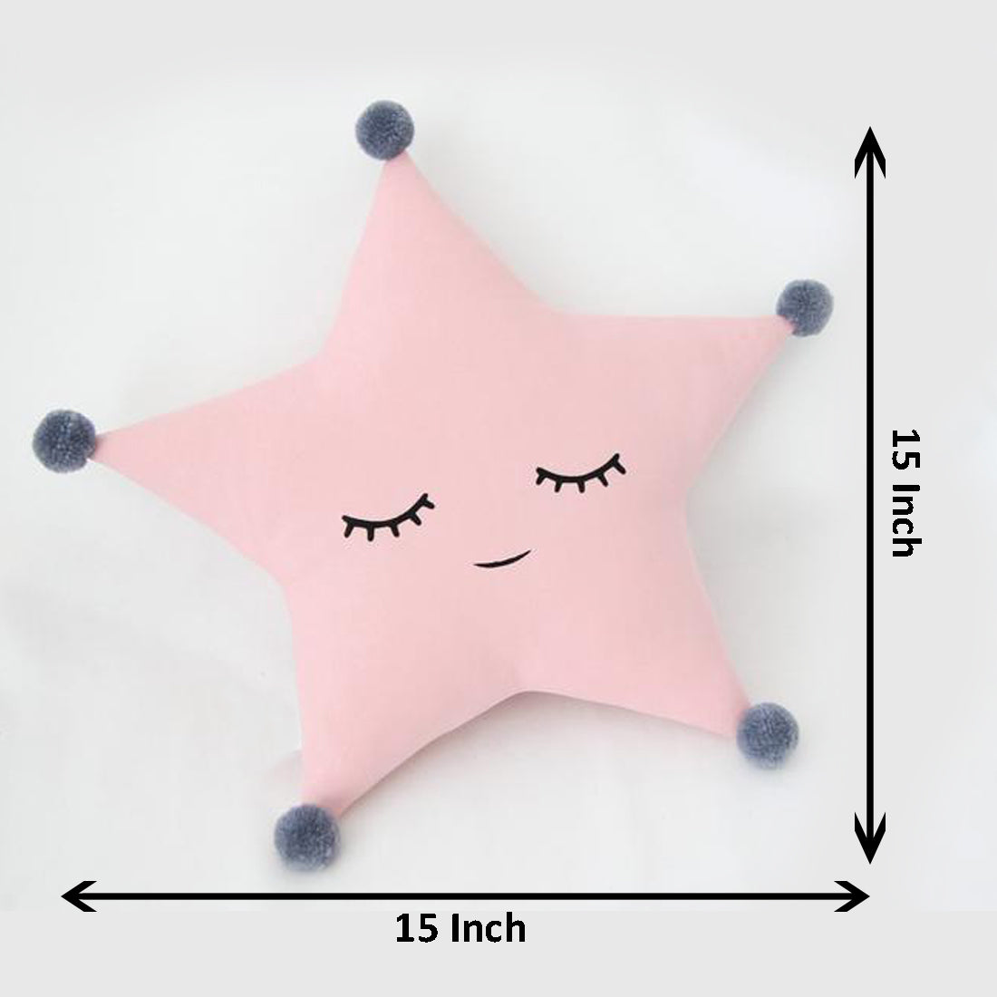 star pillow with adorable yellow eyes, perfect for snuggling and adding a pop of color to any room!