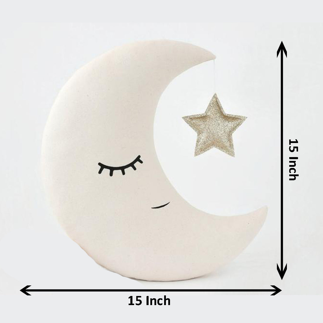 2. Soft pillow featuring white bear shape and crescent.