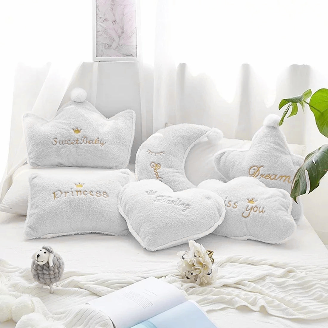 Cozy white pillow adorned with "good night" for peaceful sleep.