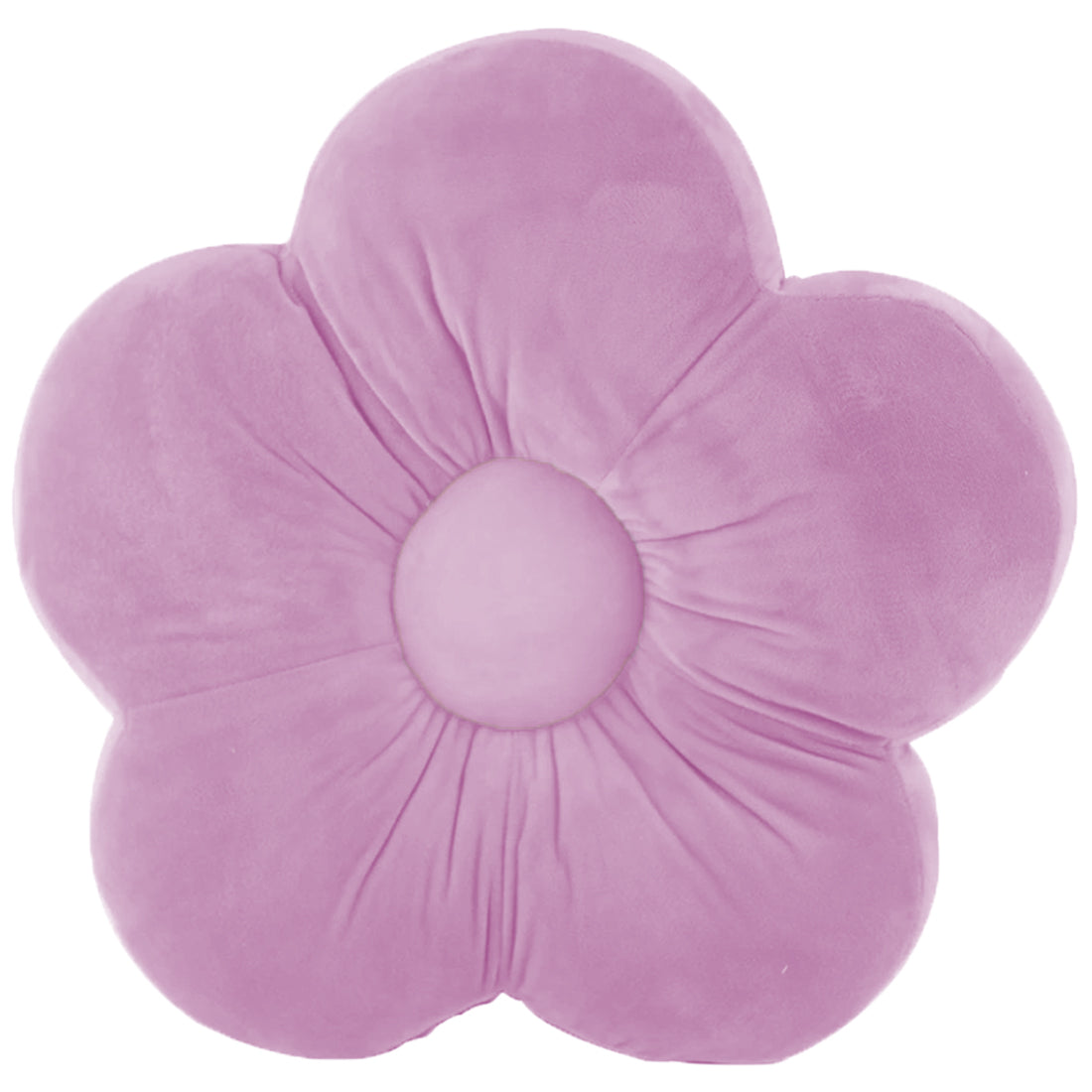 1. A pink flower-shaped cushion with a yellow center, perfect for adding a pop of color to any room.