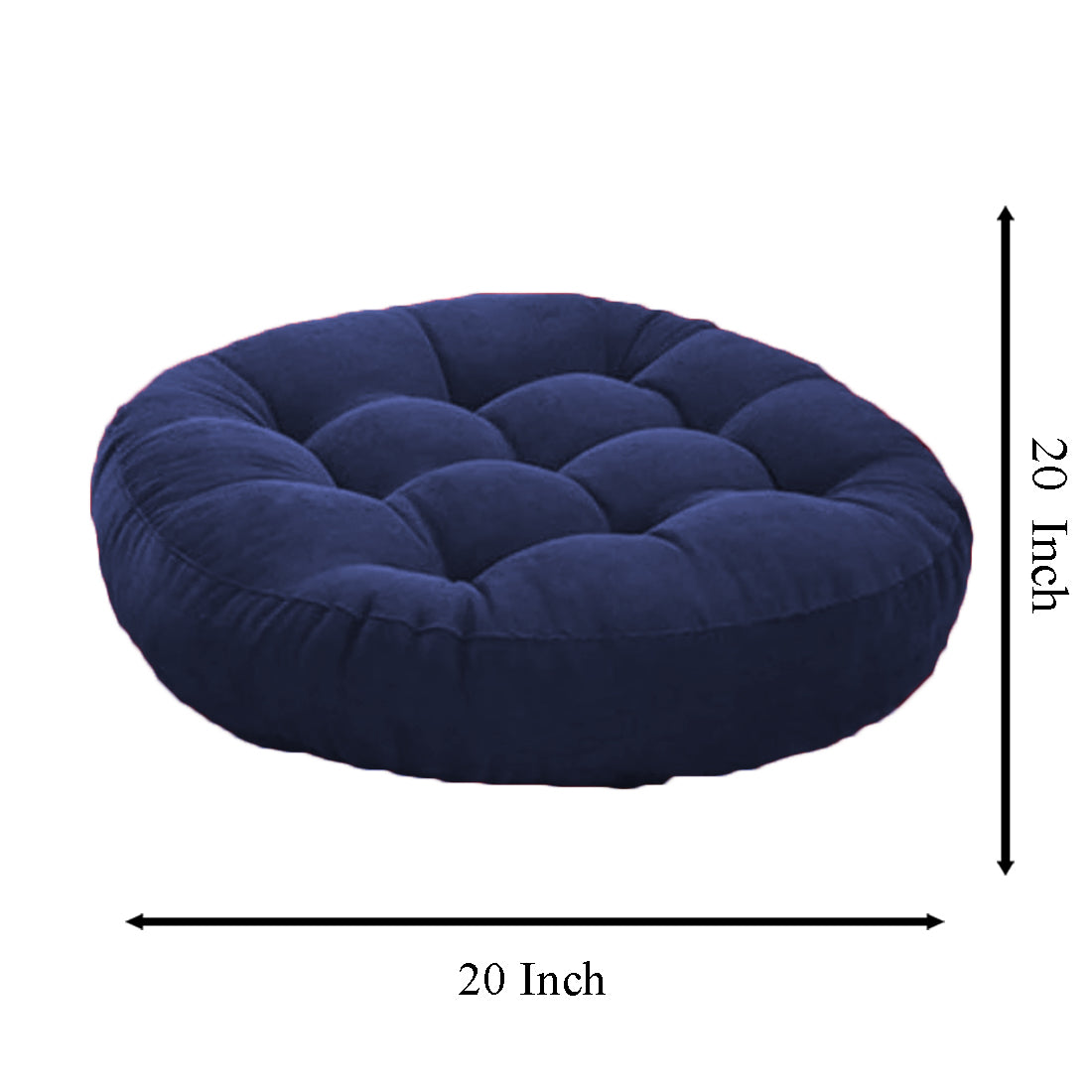  Image of a round cushion with size details.