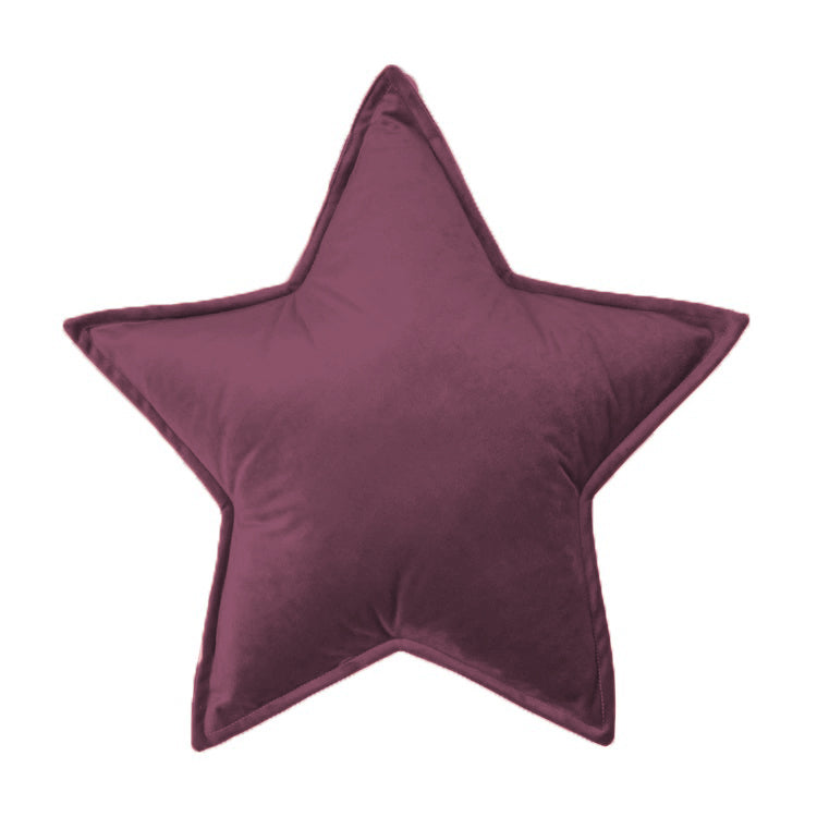 A cozy purple star pillow on a white background, perfect for adding a touch of whimsy to any room.