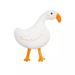  White duck toy with orange legs, perfect for bath time fun.